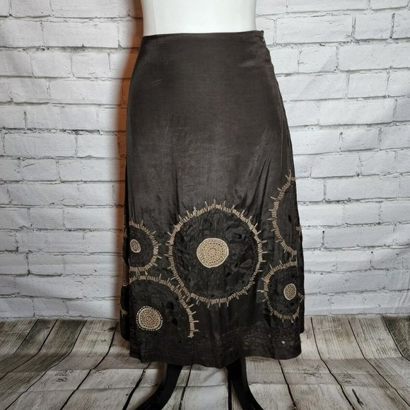 Chico's Dresses & Skirts - Chico's Embroidered Skirt with Cut Out Designs Size 1